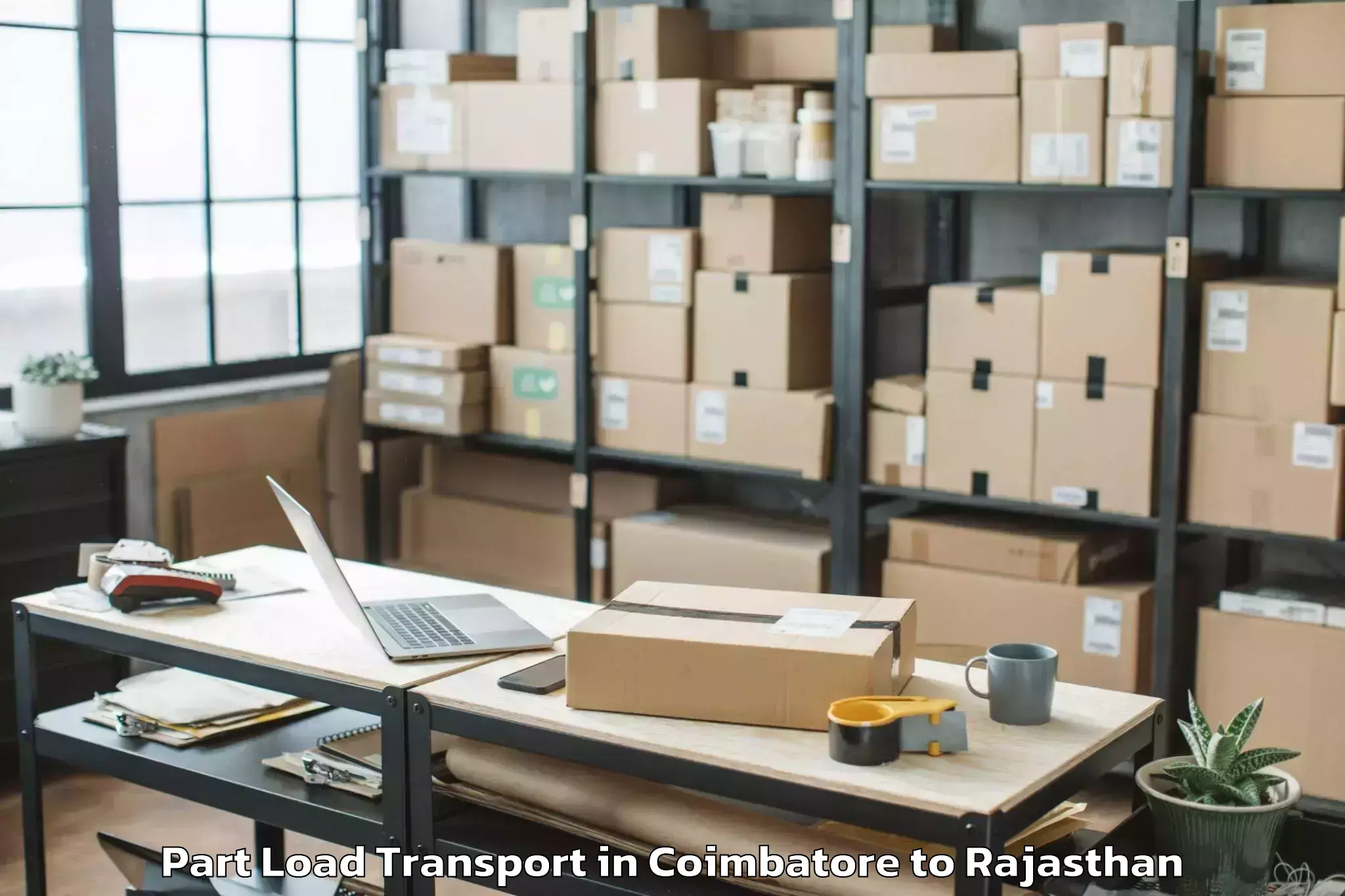 Affordable Coimbatore to Nims University Jaipur Part Load Transport